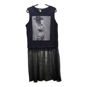 Act Like a Lady... Y2K Sleeveless T-shirt Mixed Material Tunic